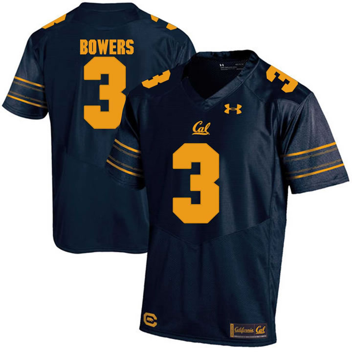 California Golden Bears #3 Ross Bowers Navy College Football Jersey